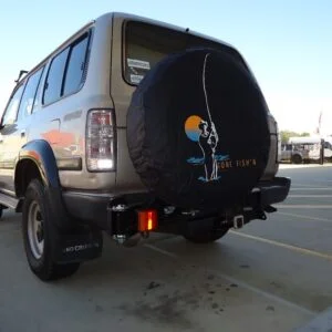 OUTBACK ACCESSORIES' SINGLE WHEEL CARRIER TO SUIT LAND CRUISER 80