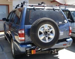 OUTBACK ACCESSORIES' SINGLE WHEEL CARRIER TO SUIT NISSAN PATHFINDER R50