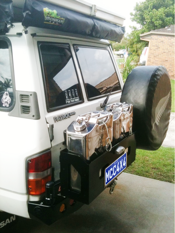 MCC WHEEL CARRIER AND DUAL JERRY CAN TO SUIT NISSAN PATROL GQ Y60 1989-11/1997