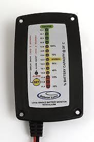 FLUSH MOUNT SINGLE BATTERY MONITOR W/ ALARM