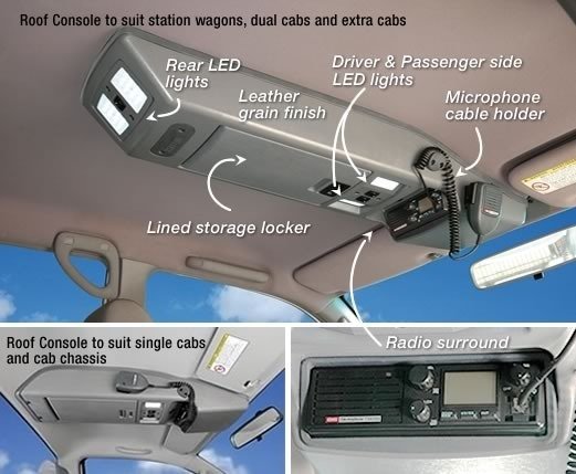 4WD INTERIORS ROOF CONSOLE SUITS NISSAN NAVARA NP300 DUAL CAB / KING CAB 03/2015 ON