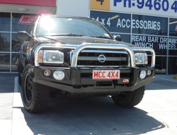 MCC FALCON STAINLESS TRIPLE LOOP NO FOGS NO PLATES TO SUIT NISSAN PATHFINDER R50 SERIES 2 99-05