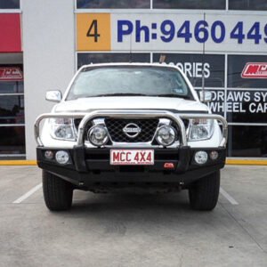 MCC FALCON STAINLESS TRIPLE LOOP W/ FOG AND PLATES TO SUIT NISSAN NAVARA D40 (05-15) & PATHFINDER R51 (05-10) (GROOVE)