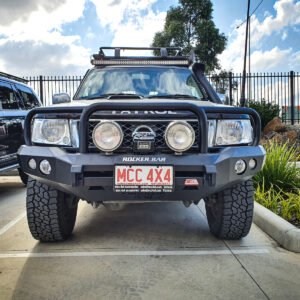 MCC ROCKER SANDBLACK WELDED TRIPLE LOOP W/ FOGS TO SUIT NISSAN PATROL GU Y61 10/2004-2017