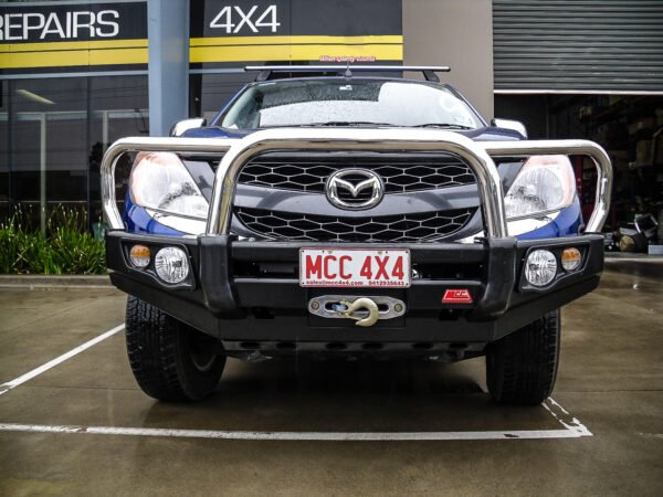 MCC FALCON 3 LOOP STAINLESS BULLBAR W/ FOG & PLATES TO SUIT MAZDA BT50 10/2011-05/2020