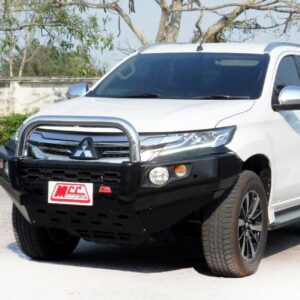 MCC STAINLESS SINGLE LOOP FALCON BAR WITH PLATES AND FOGS TO SUIT MITSUBSHI PAJERO SPORT 12/2015-2020
