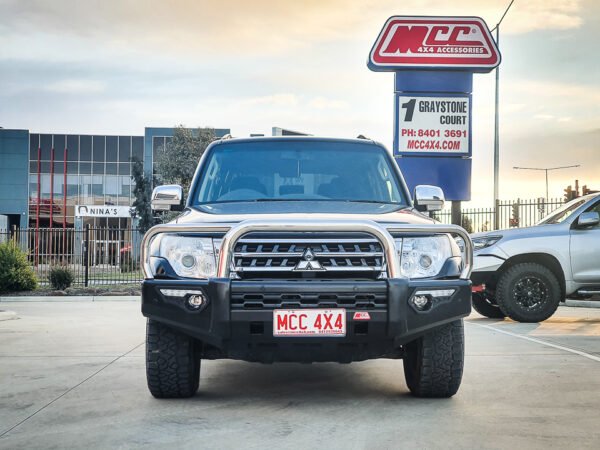 MCC PHOENIX STAINLESS TRIPLE LOOP BULL BAR W/UBP & FOGS TO SUIT MITSUBISHI PAJERO (NS,NW,NX,NT) 2006 - PRESENT