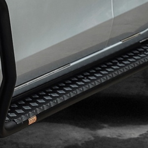 PIAK SIDE STEPS_AL CHECKERPLATE BLACK ANODIZED TO SUIT MITSUBISHI TRITON MQ (2015-2019)