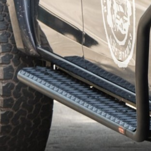 PIAK SIDE STEPS_AL CHECKERPLATE BLACK ANODIZED TO SUIT ISUZU D-MAX (2012-2017)
