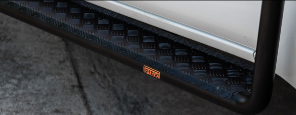 PIAK SIDE STEPS_AL CHECKERPLATE BLACK ANODIZED TO SUIT TOYOTA HILUX 2015+ (DUAL CAB ONLY)