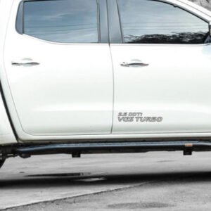PIAK SIDE STEPS CURVED DOWN AL CHECKER PLATE ANODIZED SILVER NISSAN NAVARA NP300