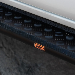 SIDE STEPS_AL CHECKERPLATE BLACK ANODIZED TO SUIT TOYOTA HILUX (2011-2015)