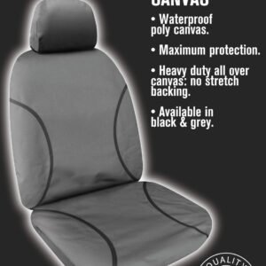 SPERLING REAR ROW TRADIES CANVAS GREY SEATCOVERS - NISSAN PATROL (Y61, GU) ST WAGON 7 SEATER 10/2004 - CURRENT
