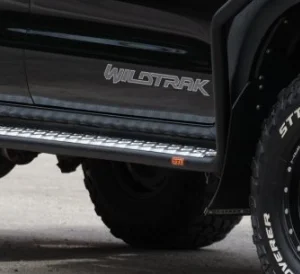 PIAK SIDE STEPS_AL CHECKER PLATE SLIVER ANODISED TO SUIT FORD RANGER RAPTOR (2018-ON)