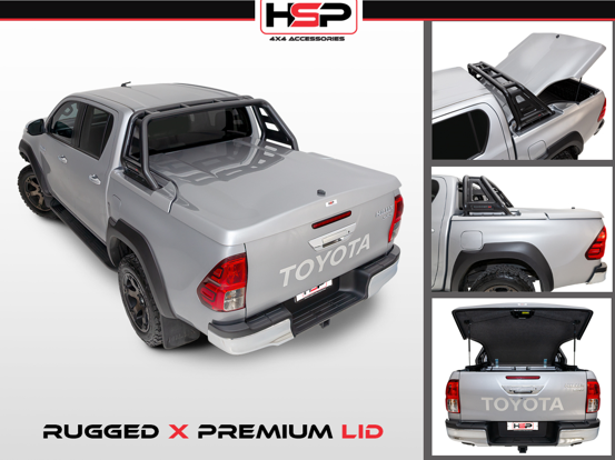 HSP Premium Hard Lid Dual Cab 3 Piece To Suit Rugged X Bar Toyota Hilux Revo A-Deck (2015+)