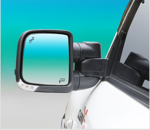 Clearview Towing Mirrors [Compact, Pair, Heated, Power-fold, BSM, Multi-Signal, Electric, Chrome] To Suit Toyota Prado 150 Series 11/2009-ON