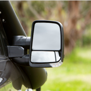 Clearview Towing Mirrors [Next Gen, Pair, Powerfold, Multi-Signal, Electric, Black] To Suit Toyota Landcruiser 70 Series 1984-2020
