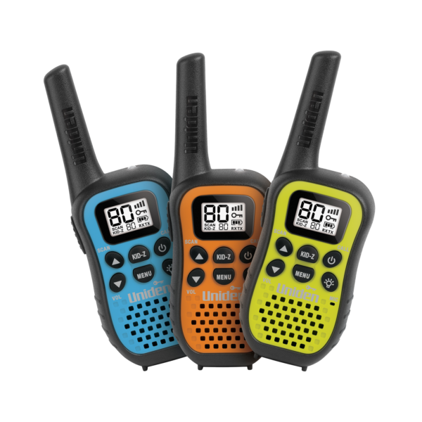 Uniden 80 Channel UHF CB Handheld Radio With Kid Zone - Triple Colour Pack (UH45-3)