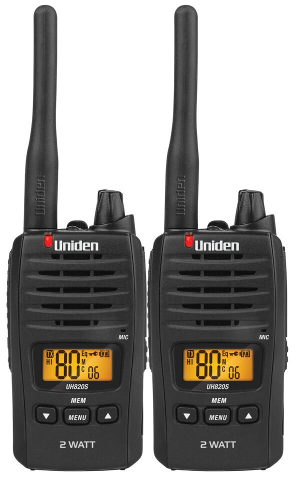 Uniden 2 Watt UHF Handheld Radio - Twin Pack (UH820S-2)
