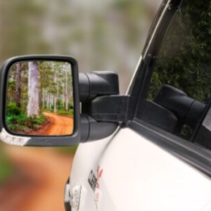 Clearview Towing Mirrors [Compact, Pair, Heat, Camera, Power-Fold, BSM, OAT Sensor, Indicators, Electric, Black] To Suit Ranger & Everest (2022-On)