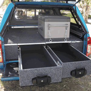 4WD INTERIORS 1250 SERIES ROLLER DRAWERS TO SUIT TOYOTA HILUX SR5 'A' DECK DUAL CAB (03/2005-2015)