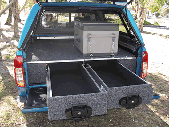 4WD INTERIORS 1250 SERIES ROLLER DRAWERS - NISSAN NAVARA D22 DUAL CAB 04/1997-2014